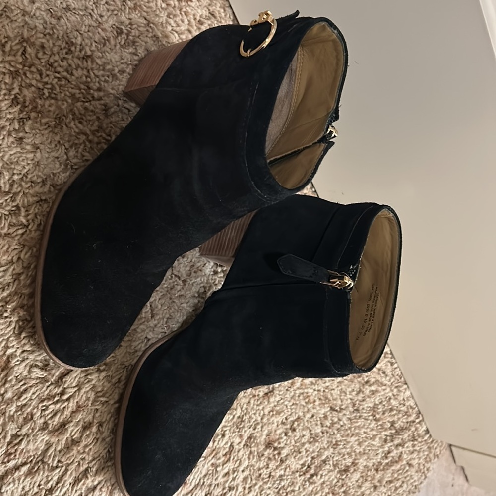 Tory Burch Sophia Suede Booties size 7.5 M 7 1/2 Black - Picture 3 of 4